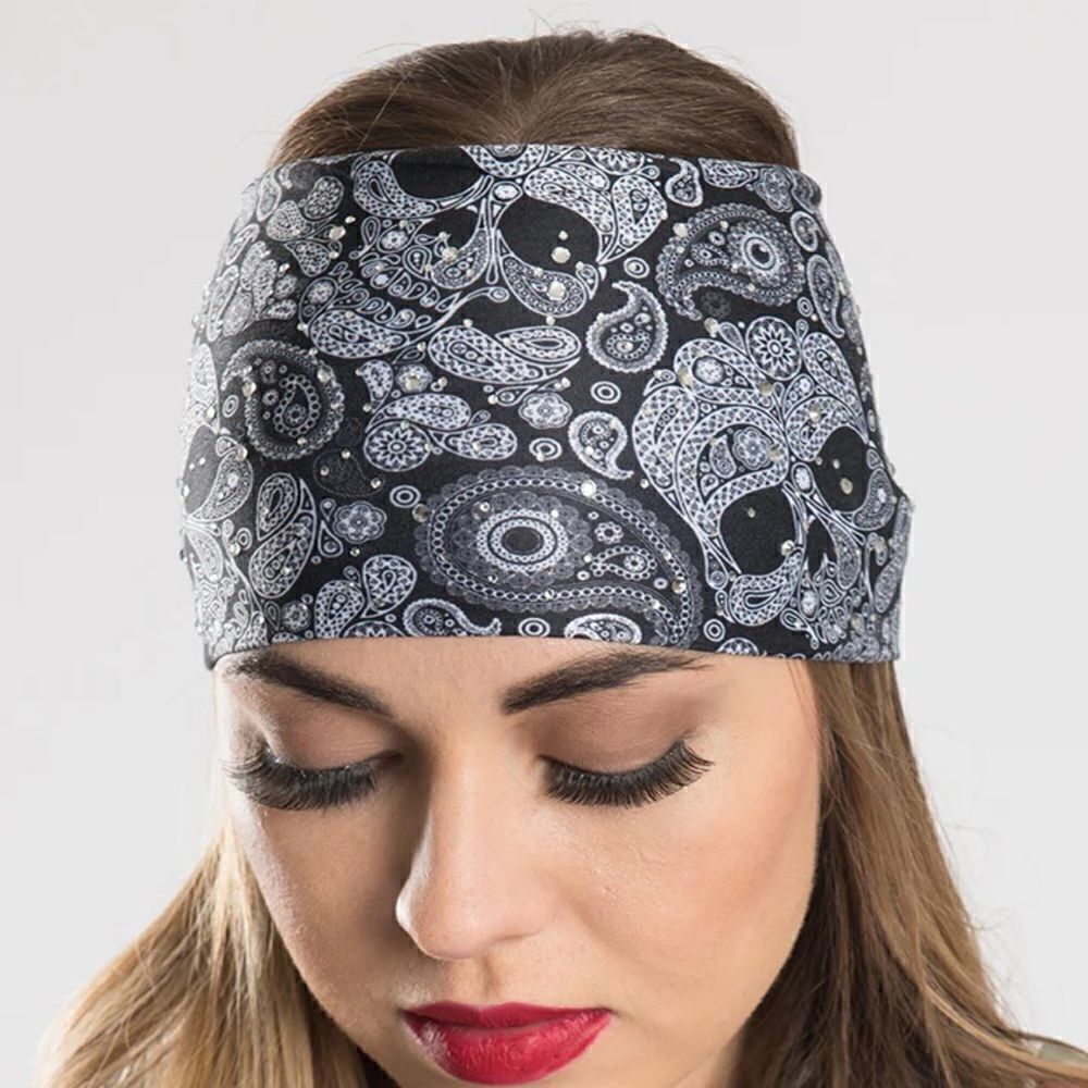 Skull Paisley w/Gems EZ Band